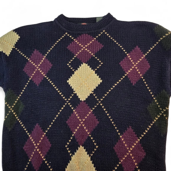 Stone Haven Vintage‎ Argyle Knit Sweater Size Medium - Picture 4 of 5